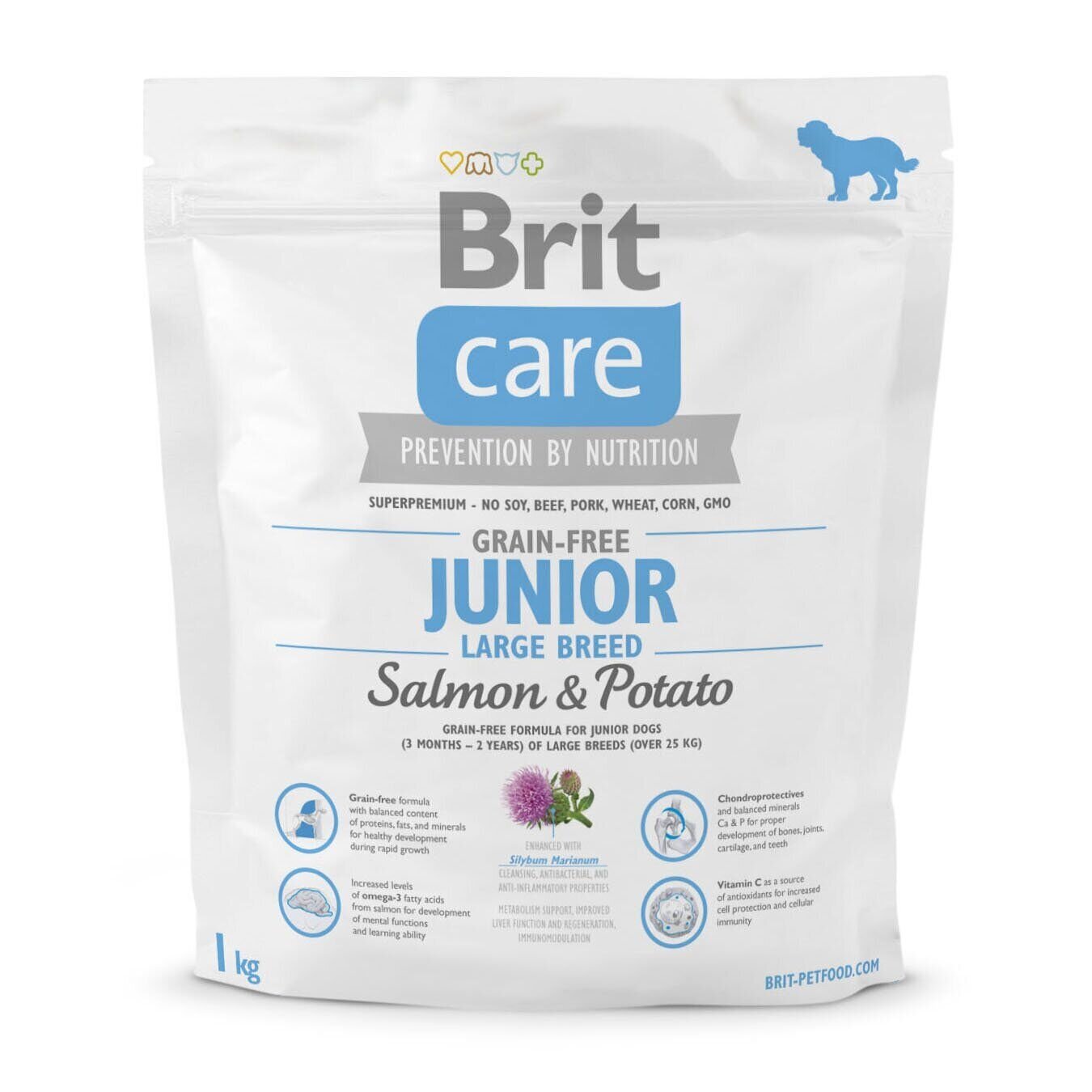 Brit Care GF Junior Large Breed Salmon & Potato - Сухий корм для цуценят і молодих собак великих порід (вагою від 25 кг) 1 кг (лосось)