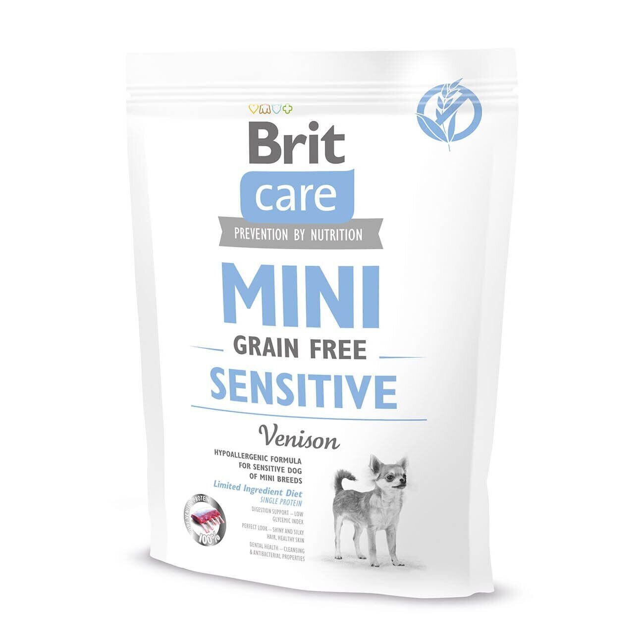 Brit Care GF Mini Sensitive - Сухой корм для собак миниатюрных пород с чувствительным пищеварением 400 г (оленина)