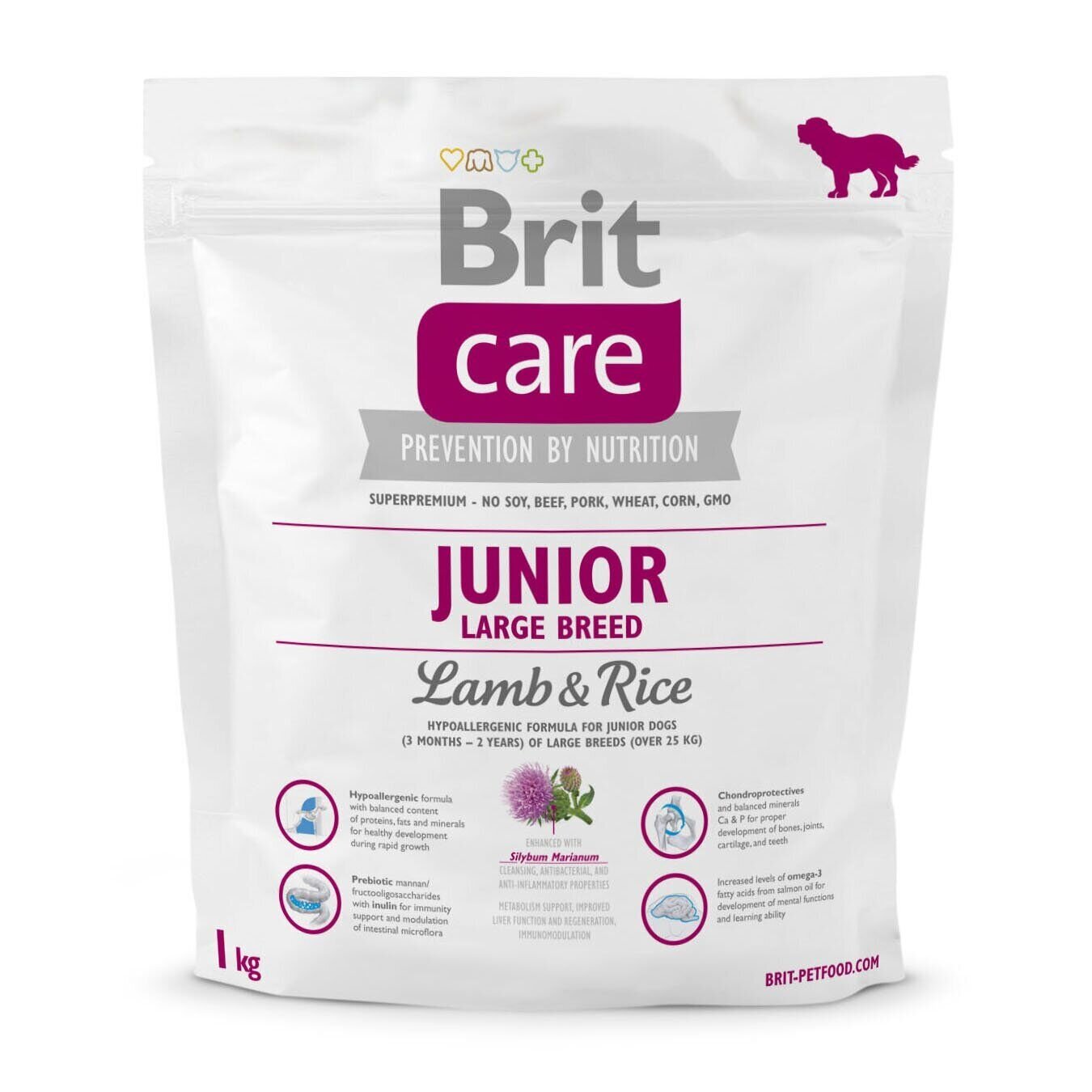 Brit Care Junior Large Breed Lamb & Rice - Сухий корм для цуценят і молодих собак великих порід (вагою від 25 кг) 1 кг (ягня і рис)