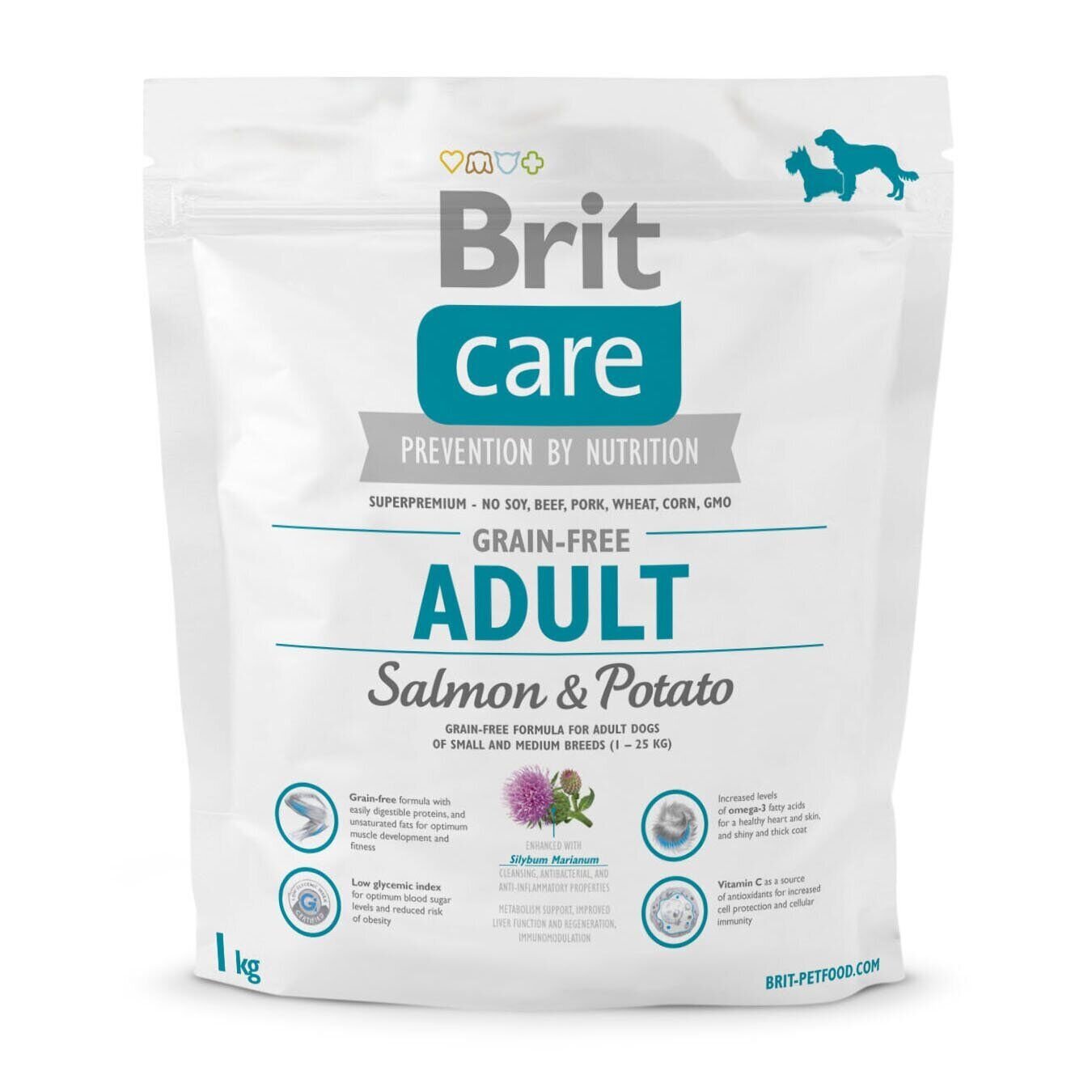 Brit Care GF Adult Salmon & Potato - Сухий корм для дорослих собак дрібних і середніх порід (вагою до 25 кг) 1 кг (лосось)