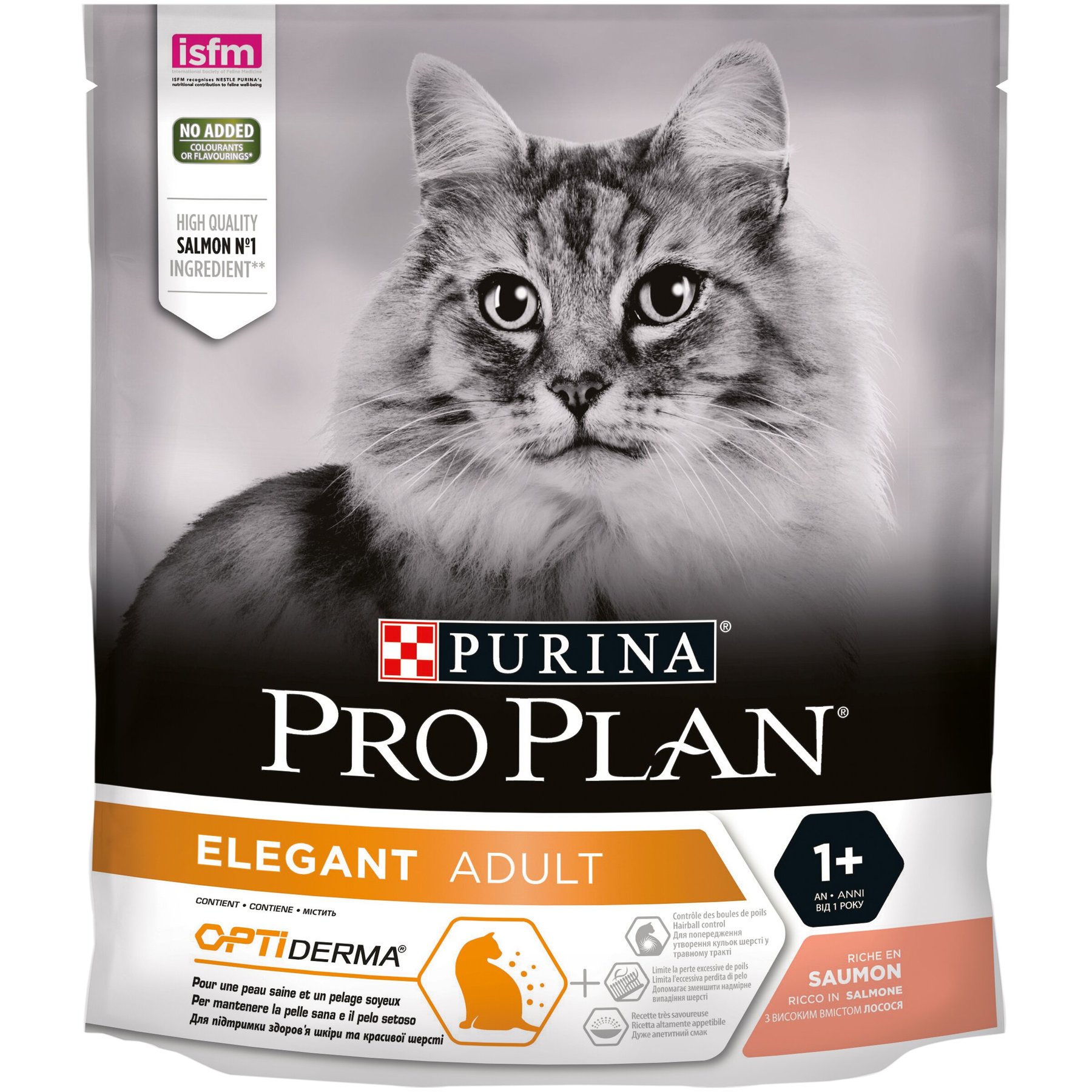 ProPlan Cat ELEGANT Adult - Сухий корм для кішок c чутливою шкірою, з лососем 0,4 кг