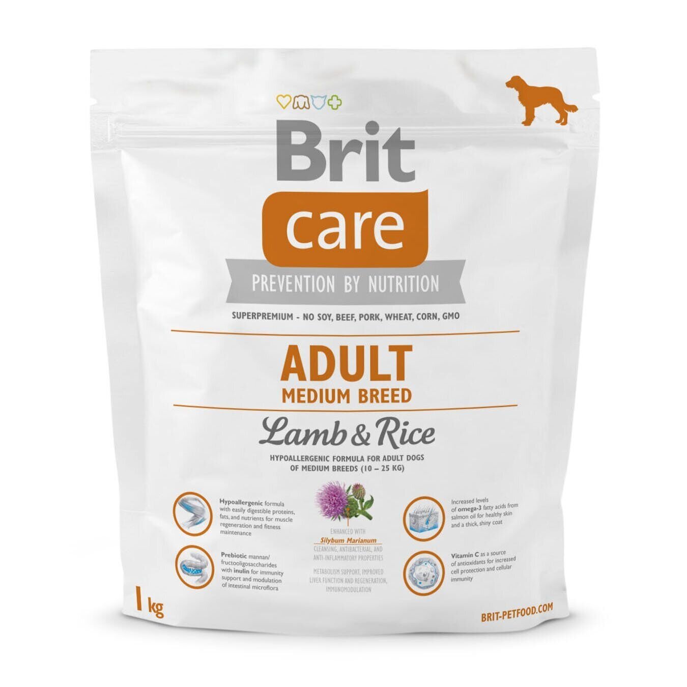 Brit Care Adult Medium Breed Lamb & Rice - Сухий корм для дорослих собак середніх порід (вагою від 10 до 25 кг) 1 кг (ягня і рис)