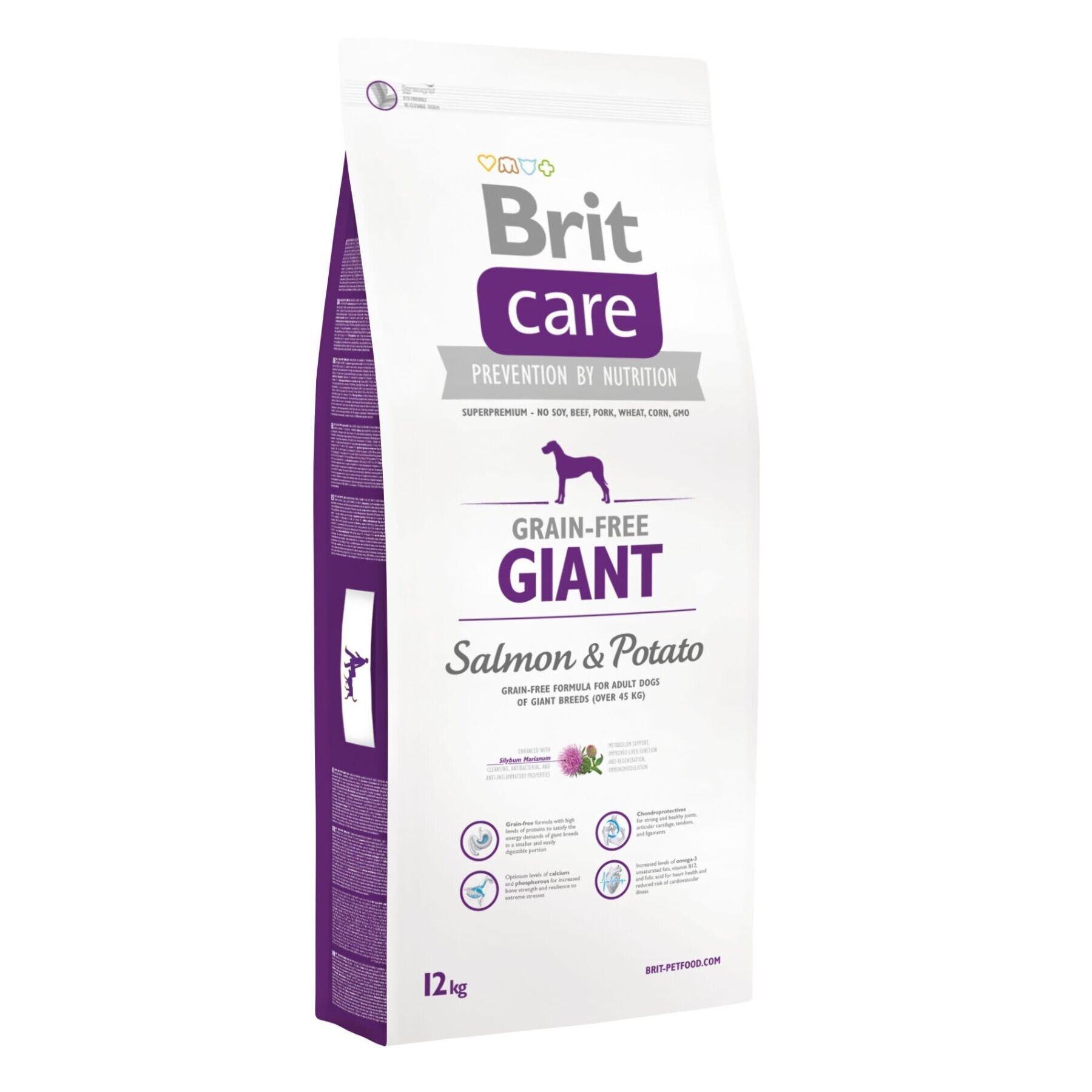 Brit Care GF Giant Salmon & Potato - Сухий корм для дорослих собак гігантських порід (вагою від 45 кг) 12 кг (лосось)