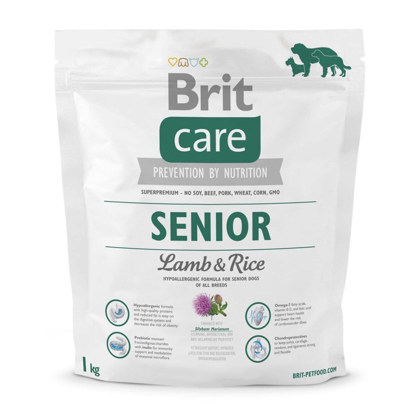 Brit Care Senior Lamb & Rice - Сухий корм для літніх собак всіх порід 1 кг (ягня і рис)