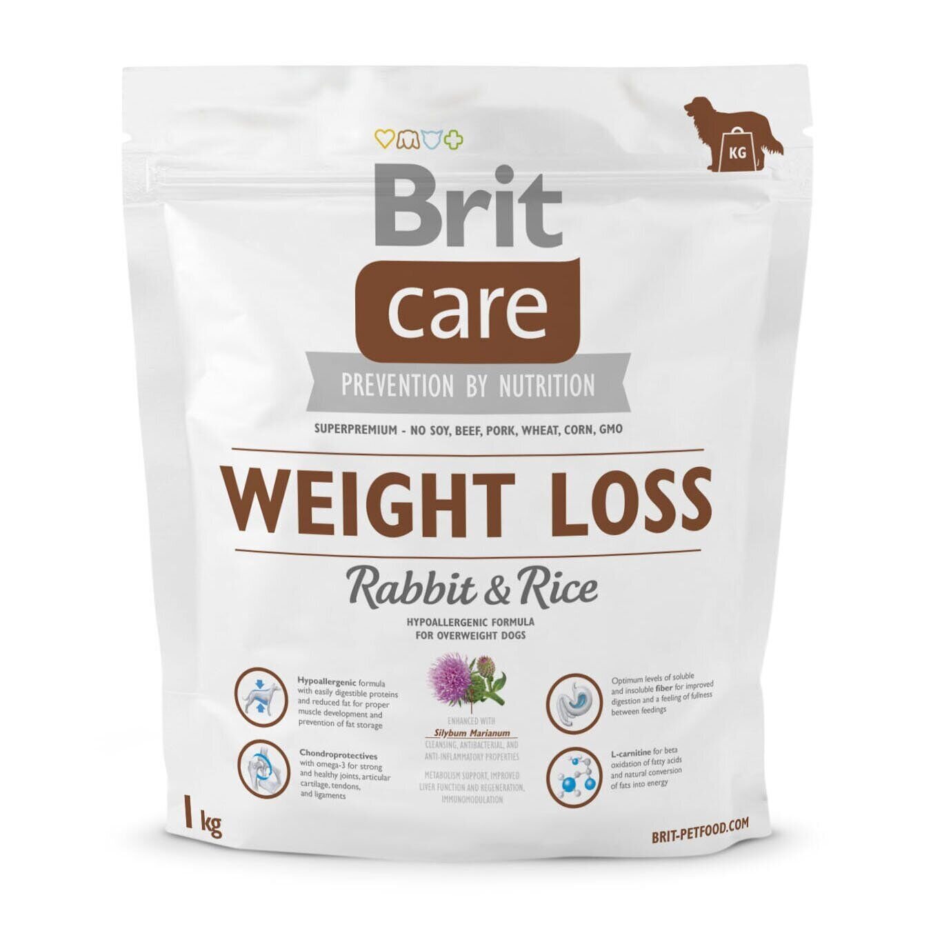 Brit Care Weight Loss Rabbit & Rice - Сухой корм для собак с лишним весом 1 кг (кролик и рис)