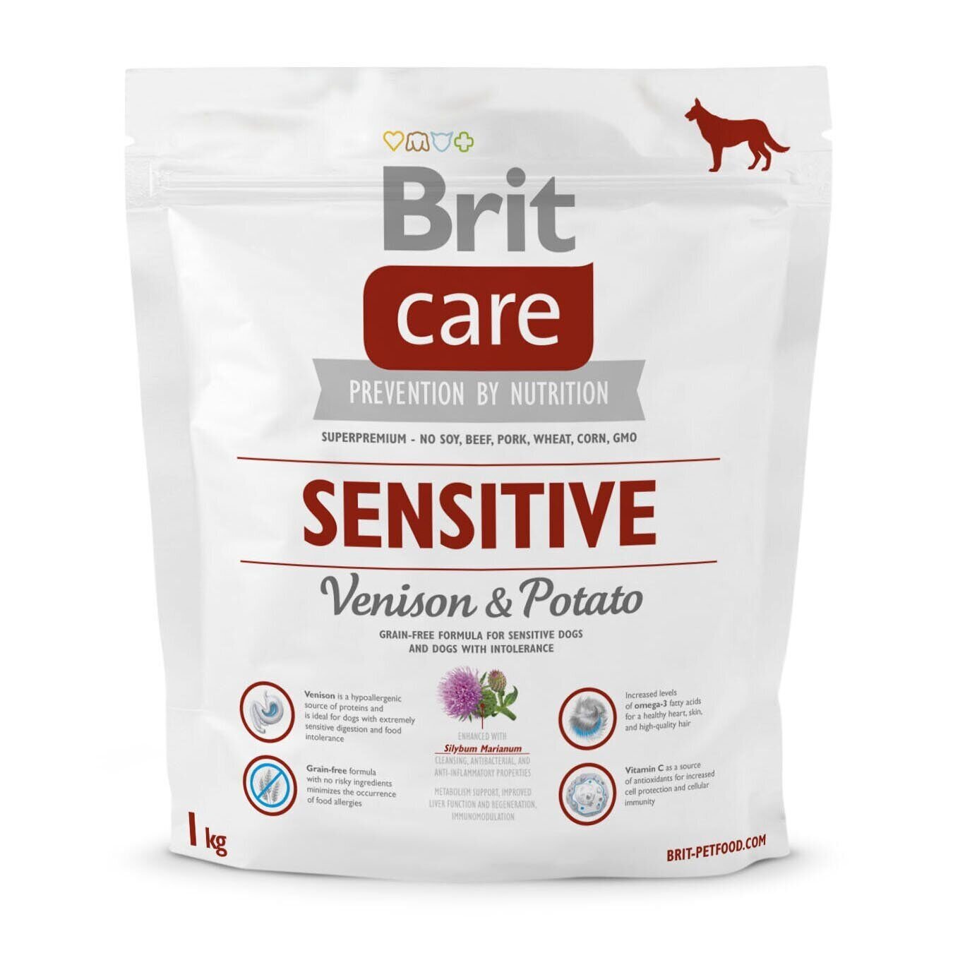 Brit Care Sensitive Venison & Potato - Сухий корм для собак з чутливим травленням 1 кг (оленина і картопля)