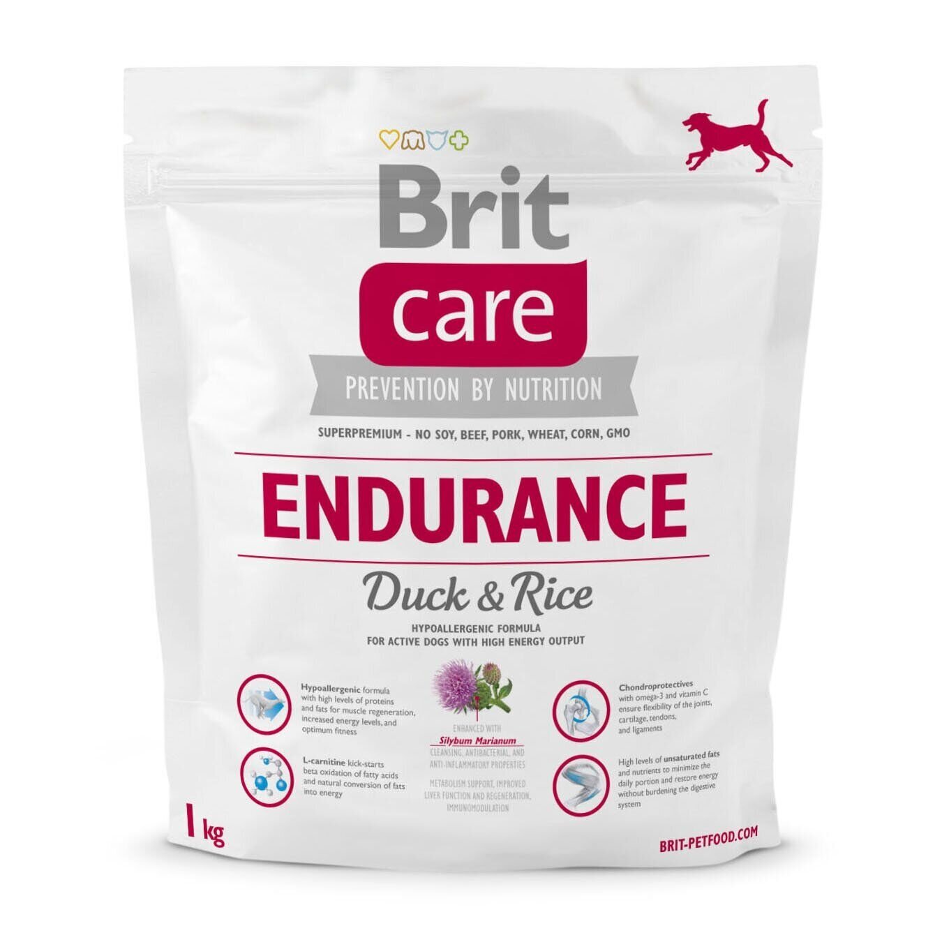Brit Care Endurance - Сухий корм для активних собак всіх порід 1 кг (качка і рис)