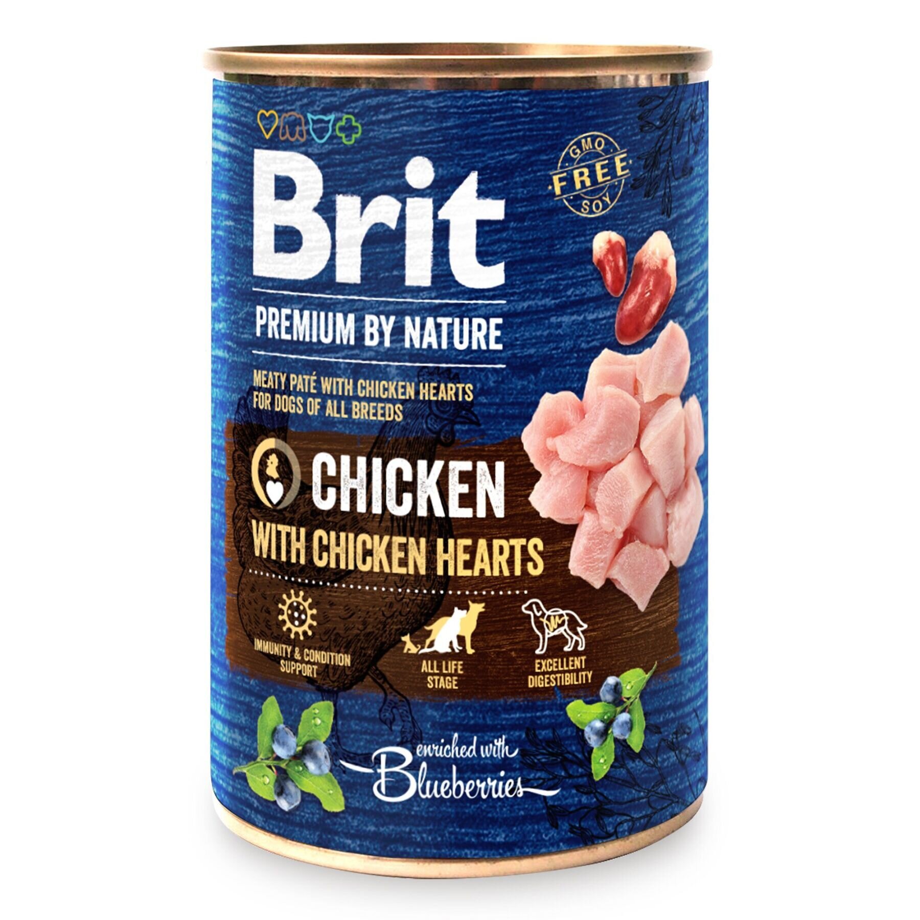 Brit Premium By Nature Chicken with Hearts - Вологий корм для собак 400 г (курка)