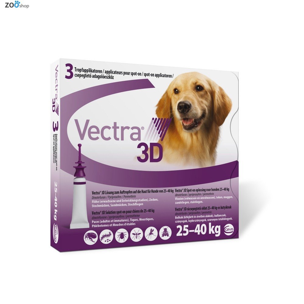 Vectra 3D (Вектра 3Д) капли от блох и клещей для собак весом 25,1–40 кг, пипетка