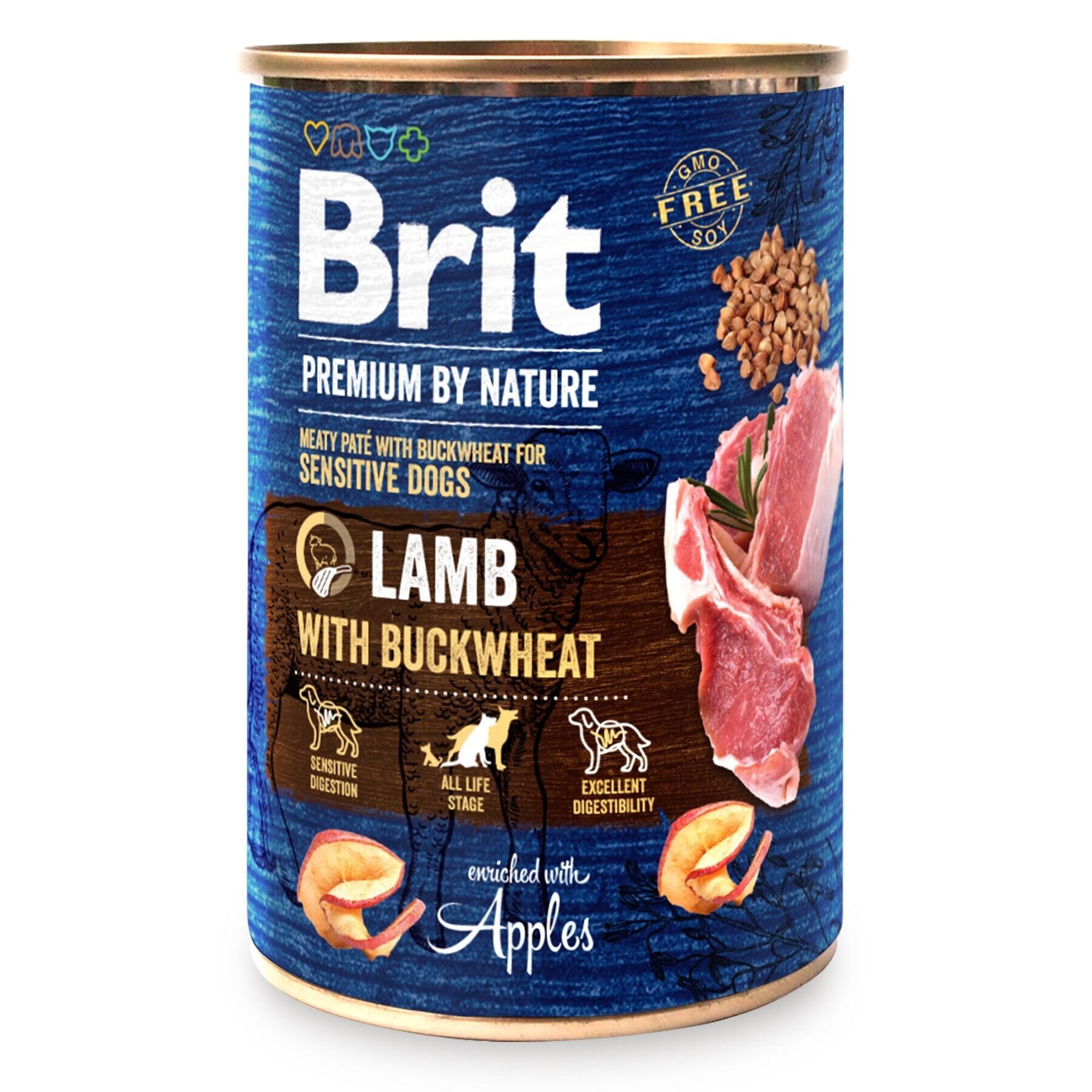 Brit Premium By Nature Lamb with Buckwheat - Вологий корм для собак з чутливим травленням 400 г (ягня)