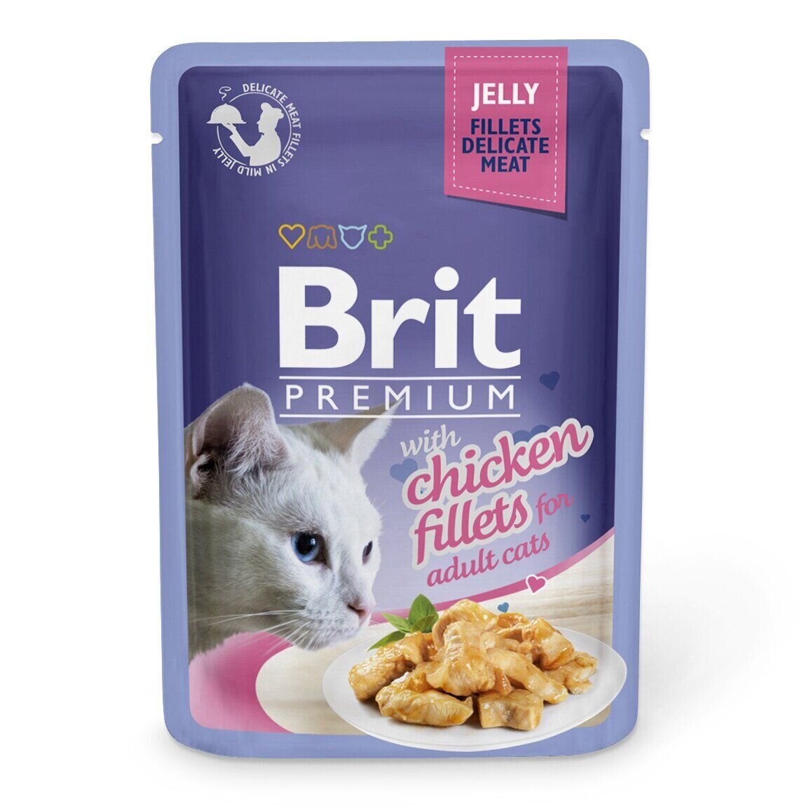Brit Premium Cat Chicken Fillets Jelly pouch - Влажный корм для кошек 85 г (филе курицы в желе)