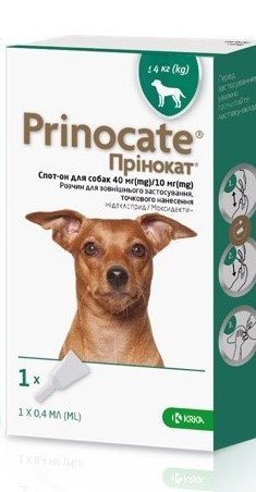 Prinocat (Принокат) капли на холку от блох, клещей и гельминтов для собак до 4 кг, пипетка