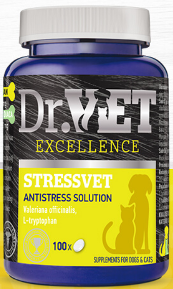 Dr.Vet Stressvet Витаминно-минеральная добавка для собак и кошек 100 таблеток