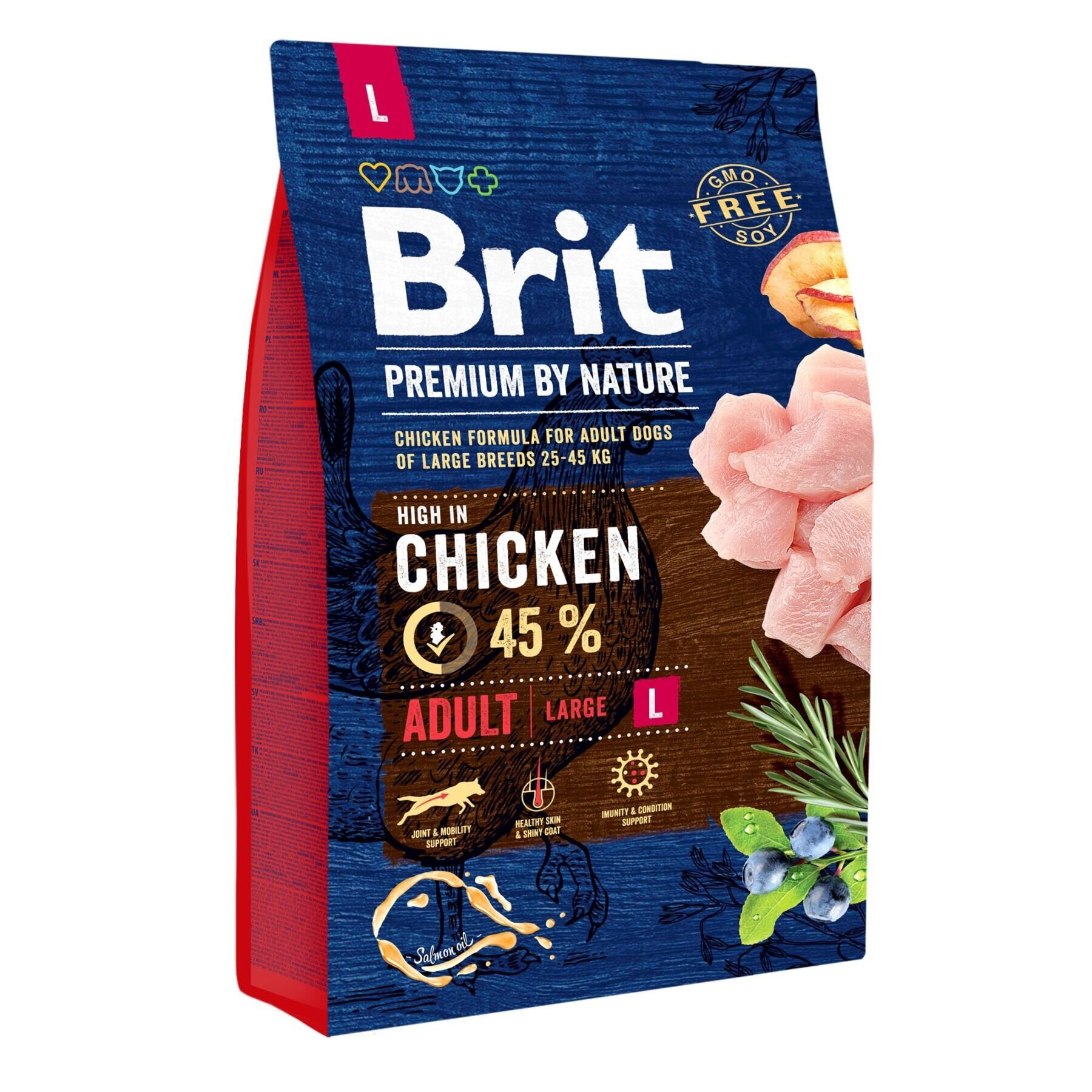 Brit Premium Adult L Сухой корм для взрослых собак крупных пород (весом от 25 до 45 кг) 3 кг (курица)