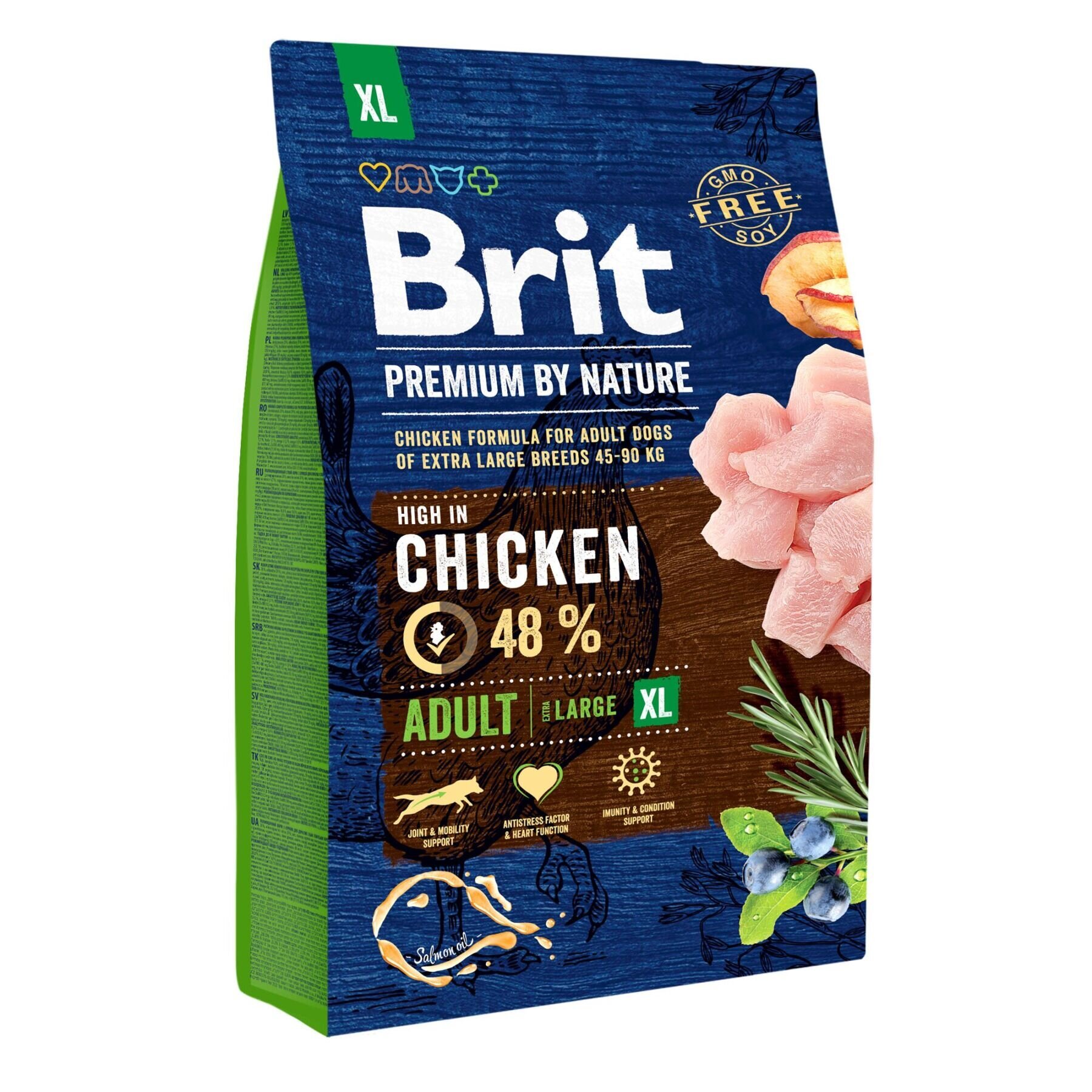 Brit Premium Adult XL - Сухой корм для взрослых собак гигантских пород (весом от 45 кг) 3 кг (курица)