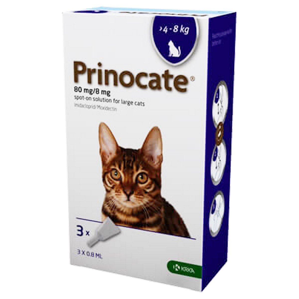 Prinocat (Прінокат) краплі на холку від бліх, кліщів та гельмінтів для котів від 4 до 8 кг, піпетка