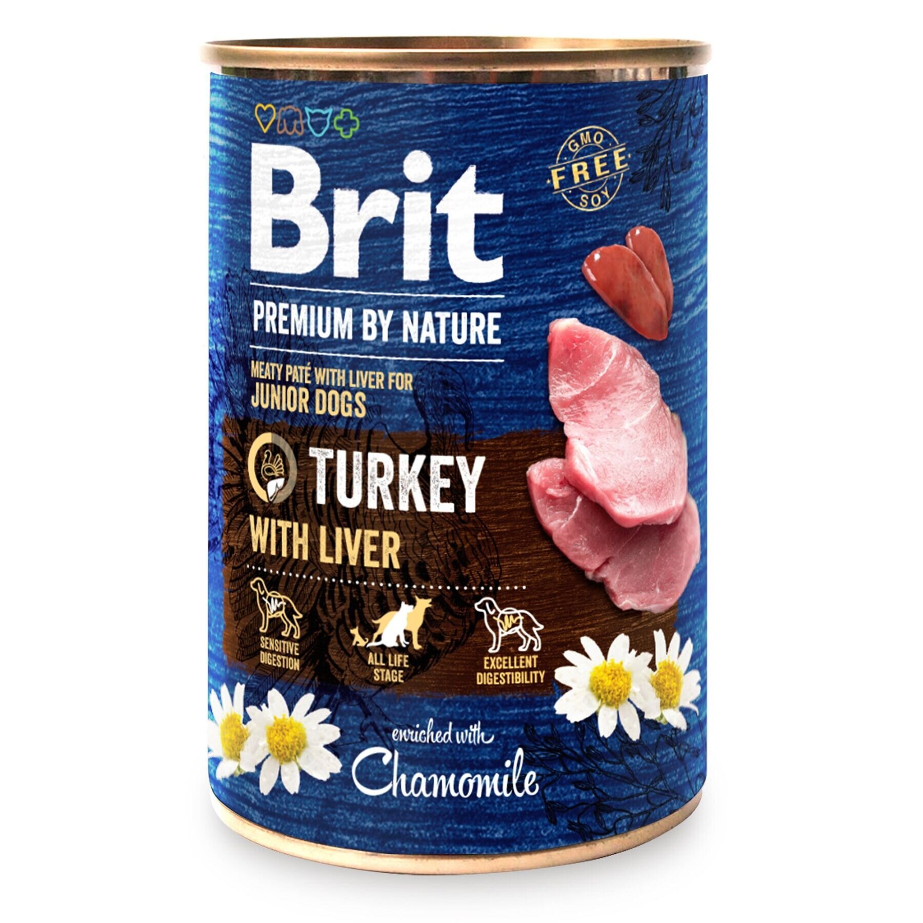 Brit Premium By Nature Turkey with Liver - Влажный корм для щенков и молодых собак 400 г (индейка)
